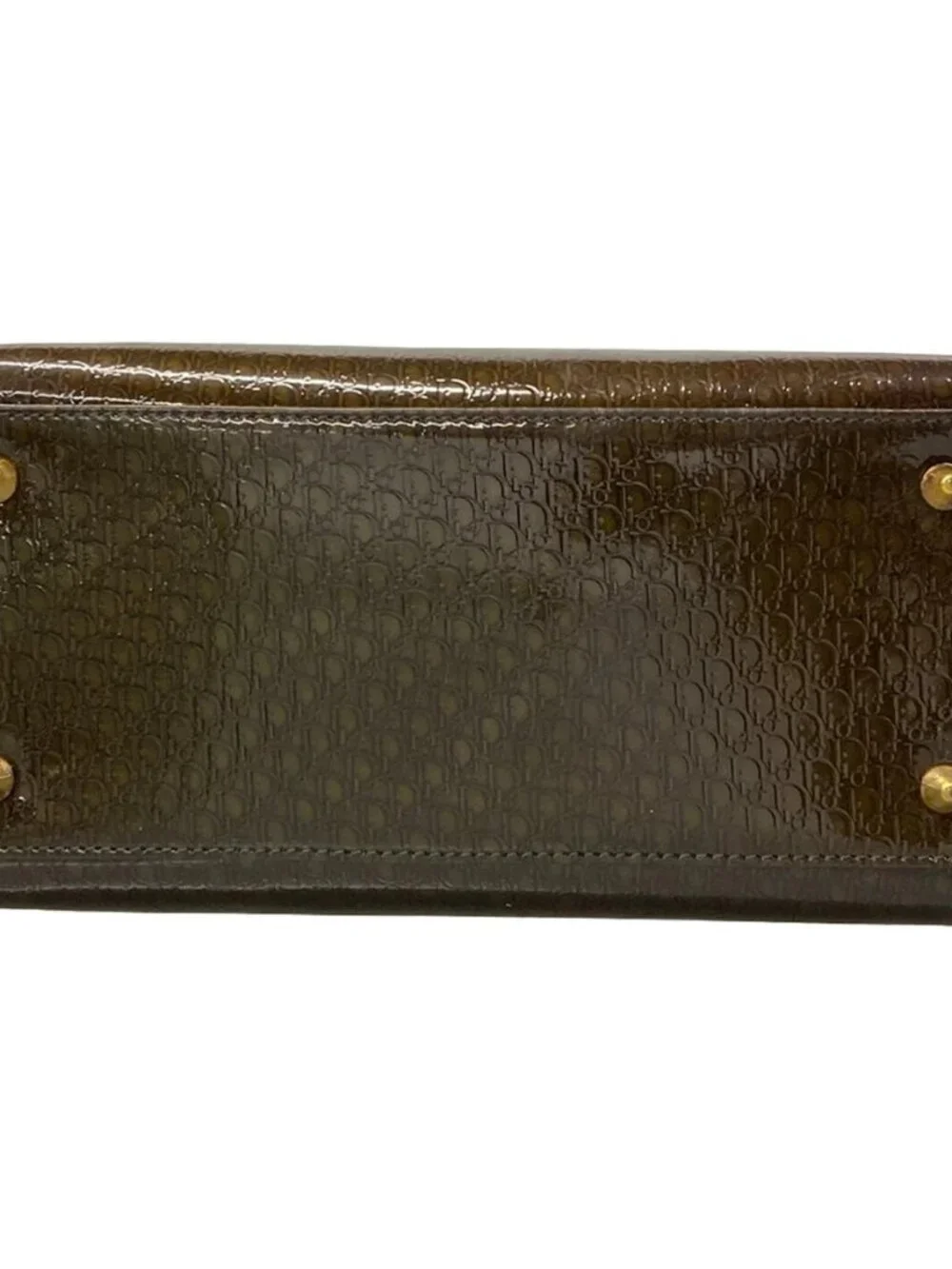 DIOR/ChristianDior Lady Dior Medium Bag Dark Brown Patent Leather Handbag